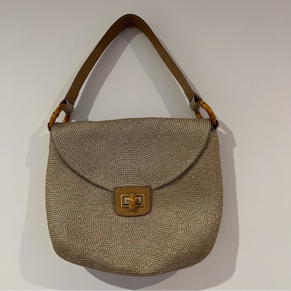 Eric Javits Metalic Gold Shoulder Bag - Picture 1 of 7